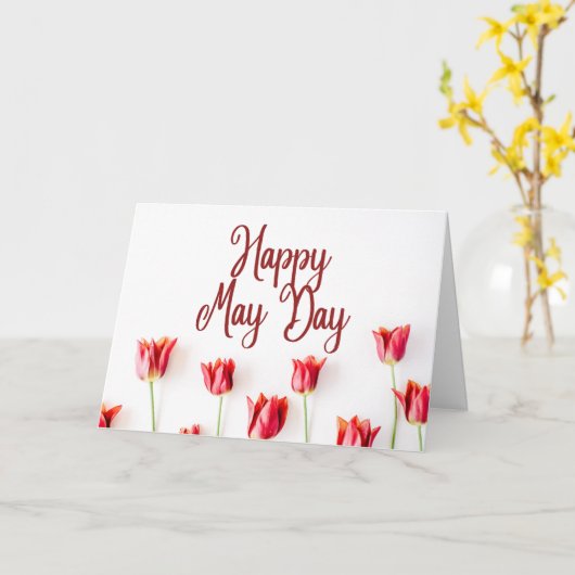 Carte Joyeux May Day (Fleur jaune)