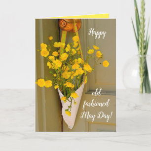 Carte Joyeux May Day, Fleurs Jaunes