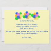 Carte Joyeux Maze d'anniversaire et ballons Crème Extrao (Dos)