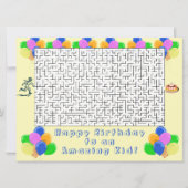 Carte Joyeux Maze d'anniversaire et ballons Crème Extrao (Devant)