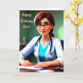 Carte Joyeux médecin d'anniversaire (Fleur jaune)