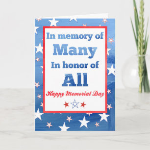 Carte Joyeux Memorial Day Red White Blue Stars