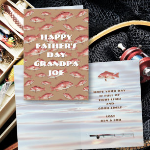 Carte Joyeux message de Fête des Pères Snapper Fish