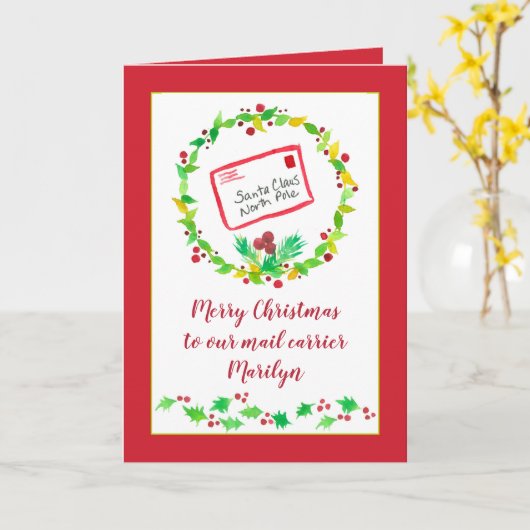 Carte Joyeux message de Noël Nom personnalisé du transpo (Fleur jaune)