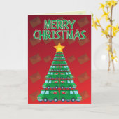 Carte Joyeux message de Noël/transporteur de poste (Fleur jaune)