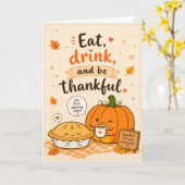 Carte Joyeux message de Thanksgiving festif (Fleur jaune)