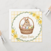 Carte Joyeux message fantaisiste de Pâques (Devant/Arrière en situation)