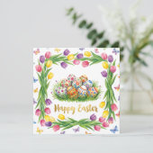 Carte Joyeux message fantaisiste de Pâques (Debout devant)