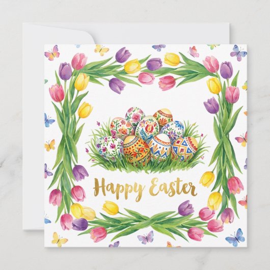 Carte Joyeux message fantaisiste de Pâques (Devant)