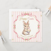 Carte Joyeux message fantaisiste de Pâques (Devant/Arrière en situation)