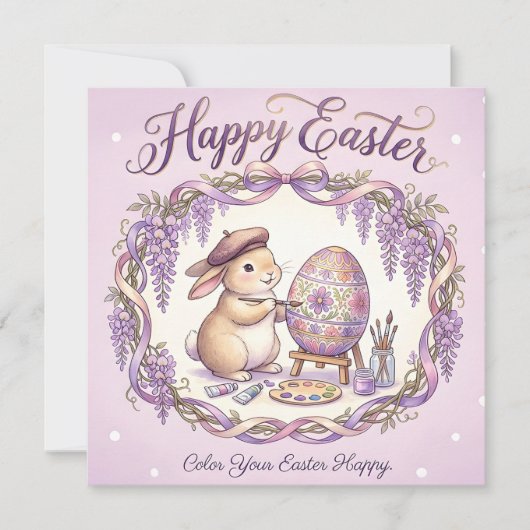 Carte Joyeux message fantaisiste de Pâques (Devant)