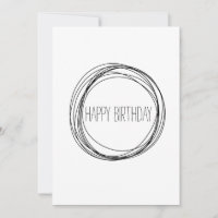 Joyeux minimaliste d'anniversaire noir et blanc