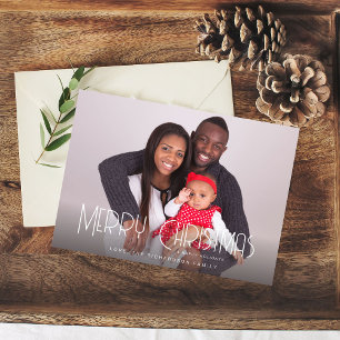 Carte Joyeux minimaliste de Noël H Photo 1F