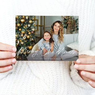 Carte Joyeux minimaliste de Noël H Photo 4B