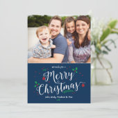 Carte Joyeux Mistletoe Photo Holiday (Debout devant)