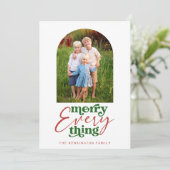 Carte Joyeux Moderne Tout Retro Red Holiday Photo (Debout devant)