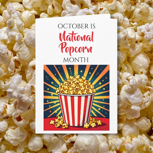 Carte Joyeux Mois National du Popcorn ! Octobre