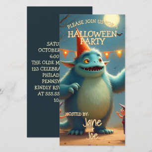 Carte Joyeux Monster Halloween Party pour enfants