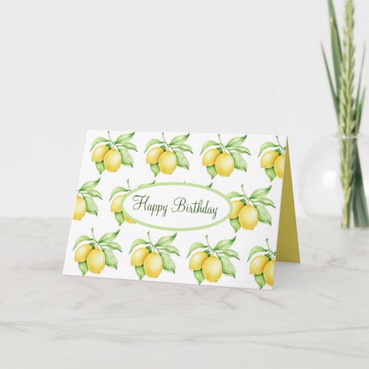 Carte Joyeux Motif citron d'anniversaire (Devant)