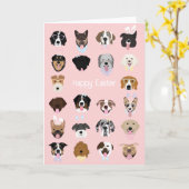 Carte Joyeux Motif du visage de chien de Pâques (Fleur jaune)