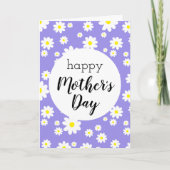 Carte Joyeux Motif Fleur de Fête des Mères Purple (Devant)