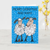 Carte Joyeux mouton de Noël (Fleur jaune)