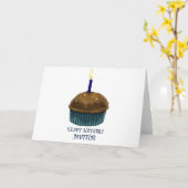 Carte Joyeux Muffin d'anniversaire (Fleur jaune)