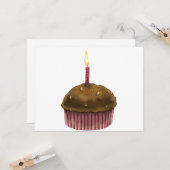 Carte Joyeux Muffin d'anniversaire (Devant/Arrière en situation)