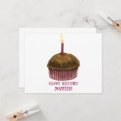 Carte Joyeux Muffin d'anniversaire (Devant/Arrière en situation)