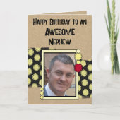 Carte Joyeux neveu d'anniversaire photo rouge (Devant)