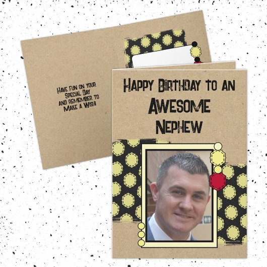 Carte Joyeux neveu d'anniversaire photo rouge