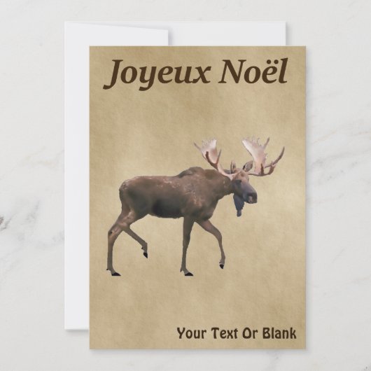 Carte Joyeux Noё l - Oie rousse sur vieux papier (Devant)