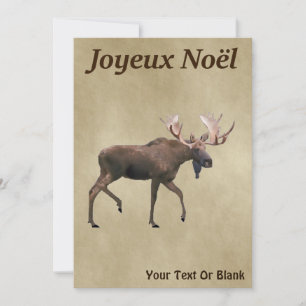 Carte Joyeux Noё l - Oie rousse sur vieux papier