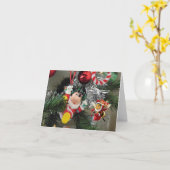 Carte Joyeux Noël. (Fleur jaune)