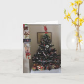 Carte Joyeux Noël. (Fleur jaune)