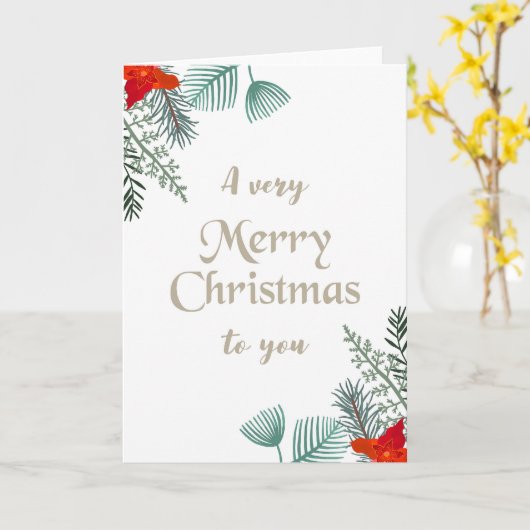 Carte Joyeux Noël (Fleur jaune)