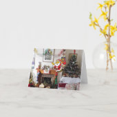 Carte Joyeux Noël. (Fleur jaune)