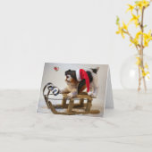 Carte Joyeux Noël. (Fleur jaune)