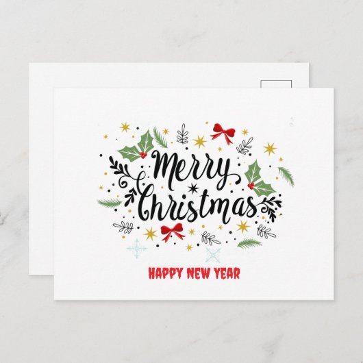 carte joyeux noël (Devant / Derrière)