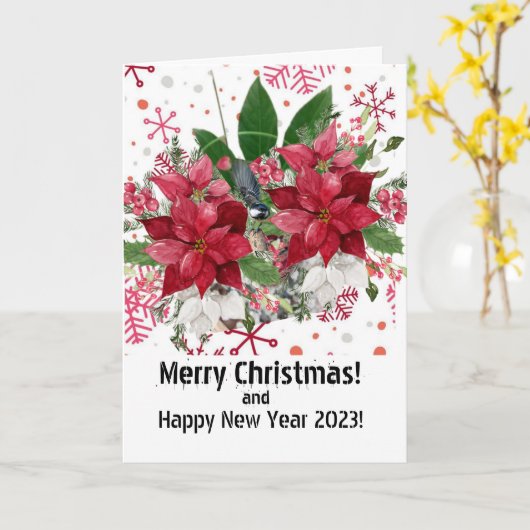 Carte Joyeux Noël ! (Fleur jaune)