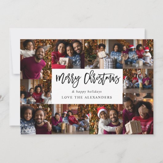 Carte Joyeux Noël 10 Multi Photo - Blanc (Devant)