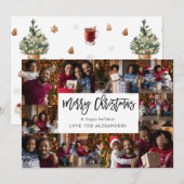 Carte Joyeux Noël 10 Multi Photo - Blanc (Devant / Derrière)