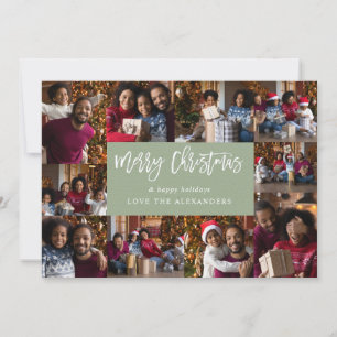 Carte Joyeux Noël 10 Multi Photo - Green P