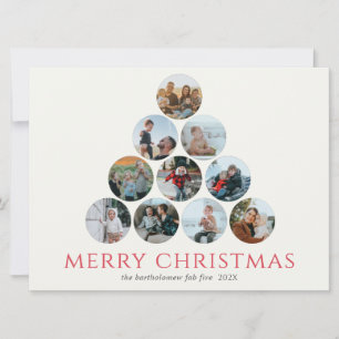 Carte Joyeux Noël 10 Photo Arbre Vert Rouge