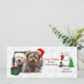 Carte Joyeux Noël 2 Arbre Stocker Snowman (Debout devant)