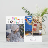 Carte Joyeux Noël 2 Photo Collage Typographie Artsy (Debout devant)