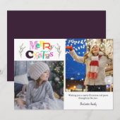 Carte Joyeux Noël 2 Photo Collage Typographie Artsy (Devant / Derrière)