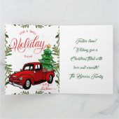 Carte Joyeux Noël 3 Photo Collage Green Holiday Card (Intérieur)