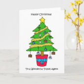Carte Joyeux Noël à l'agent de voyage (Fleur jaune)