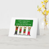 Carte Joyeux Noël à l'instructeur d'exercice (Fleur jaune)